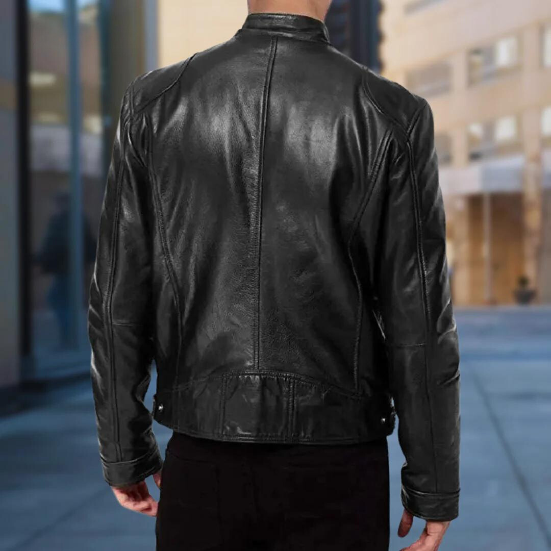 David Men's Leather Jacket – Elegant Durable Bomber with Modern Comfortable Style
