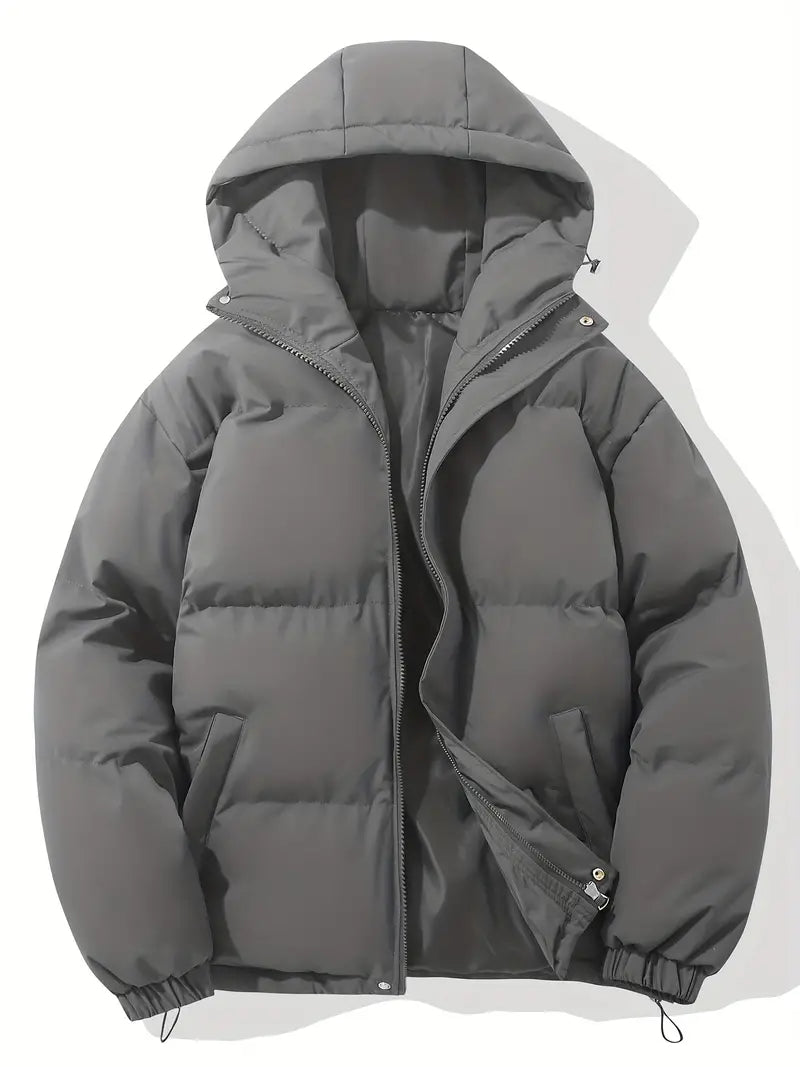 Women's Quilted Hooded Winter Coat — Purple
