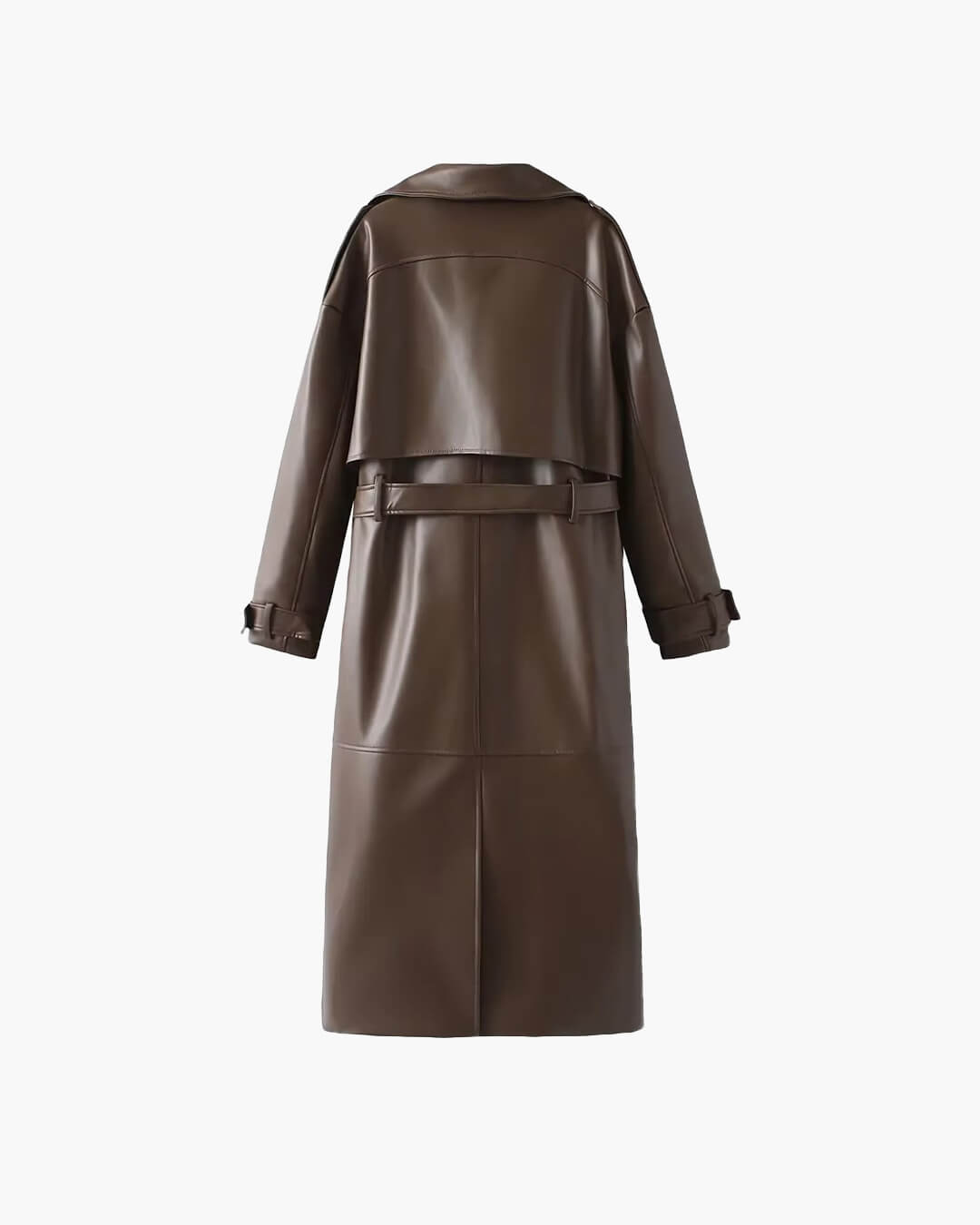 Women's Leather Maxi Trench Coat