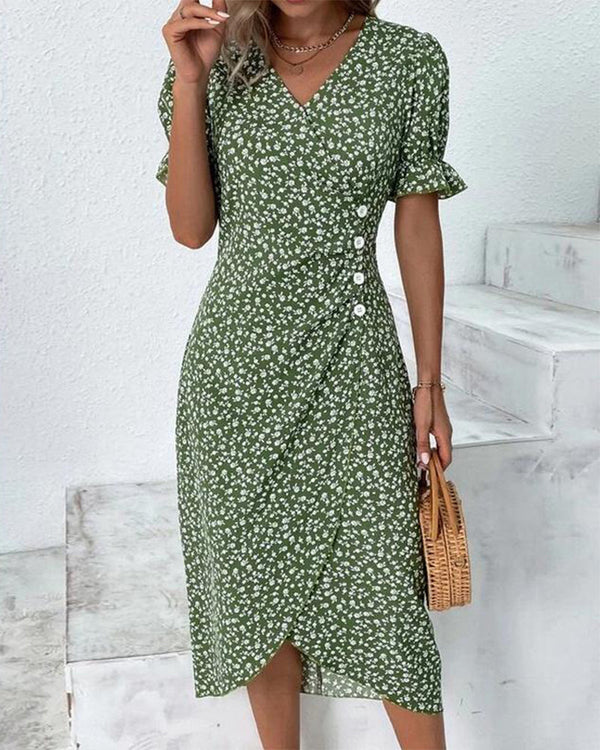 Quincy Women's Floral Button Front Summer Dress