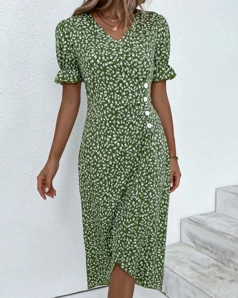 Quincy Women's Floral Button Front Summer Dress