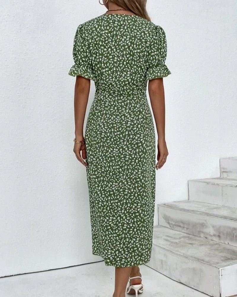 Quincy Women's Floral Button Front Summer Dress