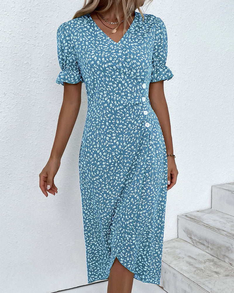 Quincy Women's Floral Button Front Summer Dress