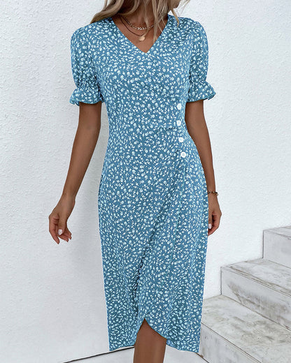 Quincy Women's Floral Button Front Summer Dress