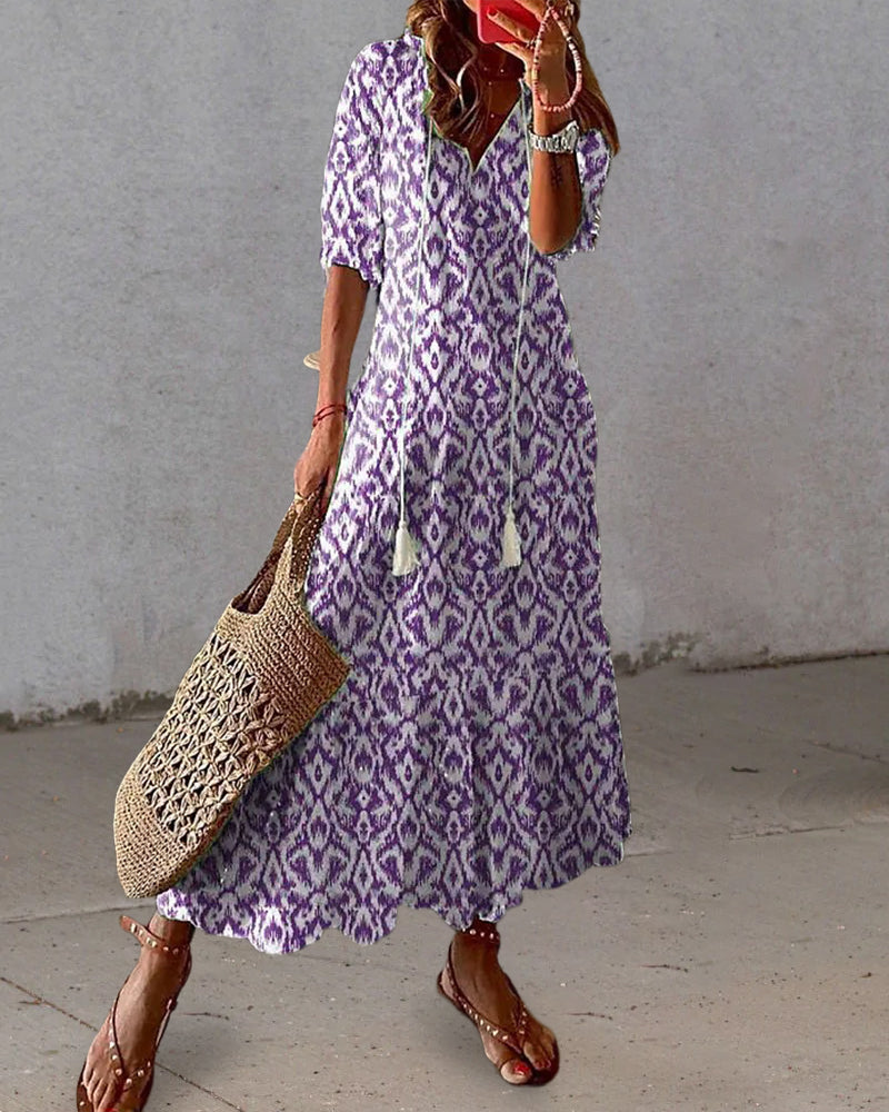 Blanche Women's White Cotton Bohemian Maxi Dress