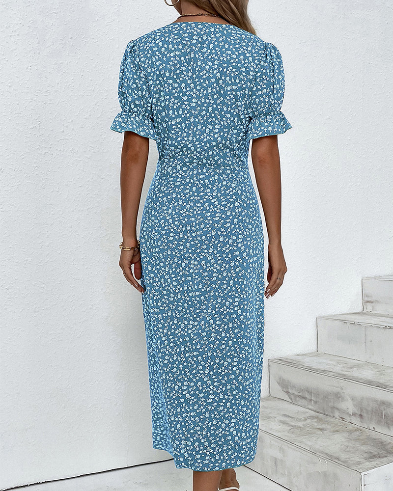 Quincy Women's Floral Button Front Summer Dress