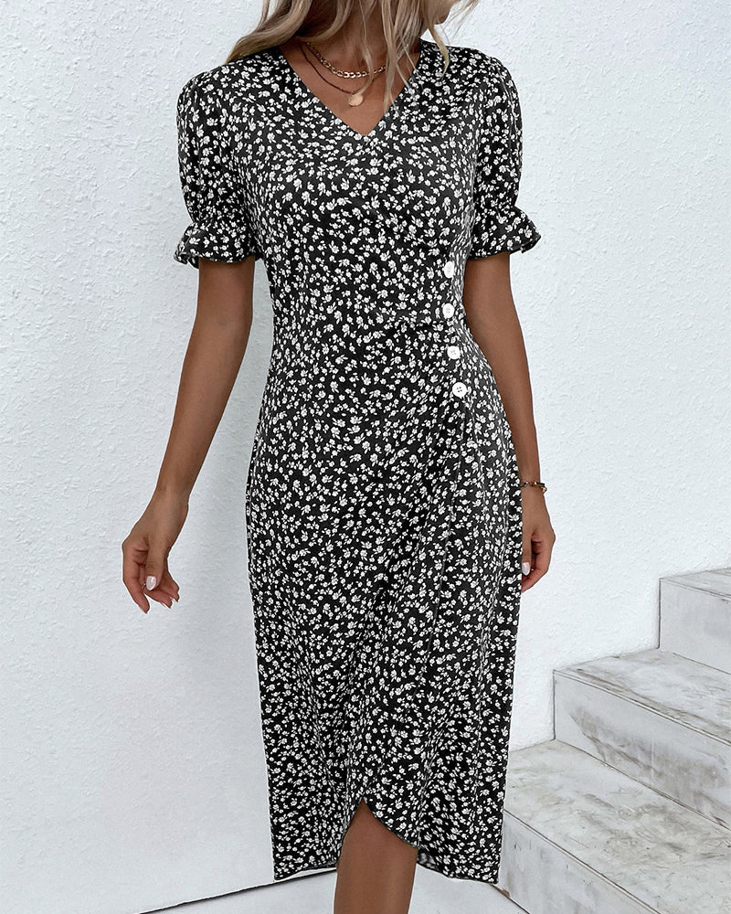 Quincy Women's Floral Button Front Summer Dress