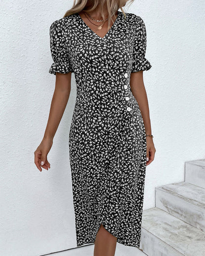 Quincy Women's Floral Button Front Summer Dress