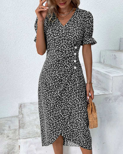 Quincy Women's Floral Button Front Summer Dress