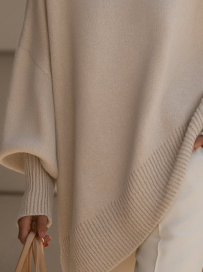 Women's Oversized Knit Sweater Top — Beige