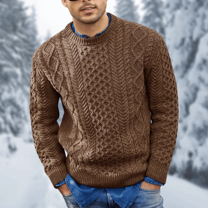 Othar Men's Cable Knit Sweater – Warm Elegant Winter Knitwear
