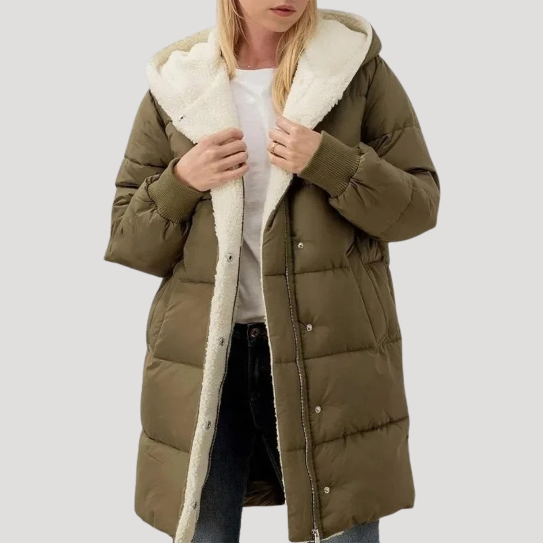 Women's Hooded Winter Puffer Jacket — Black