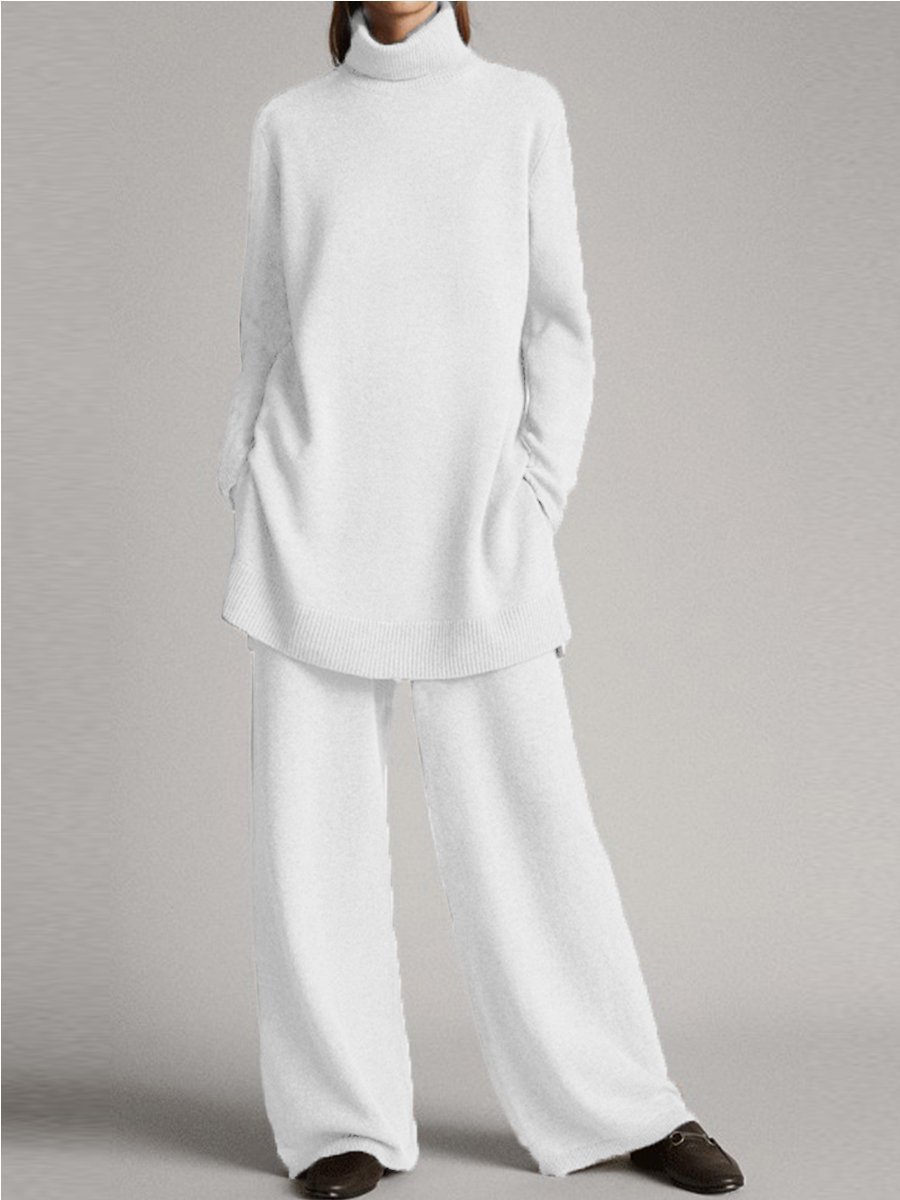 Women's Knit Loungewear Set with Relaxed Fit — Black