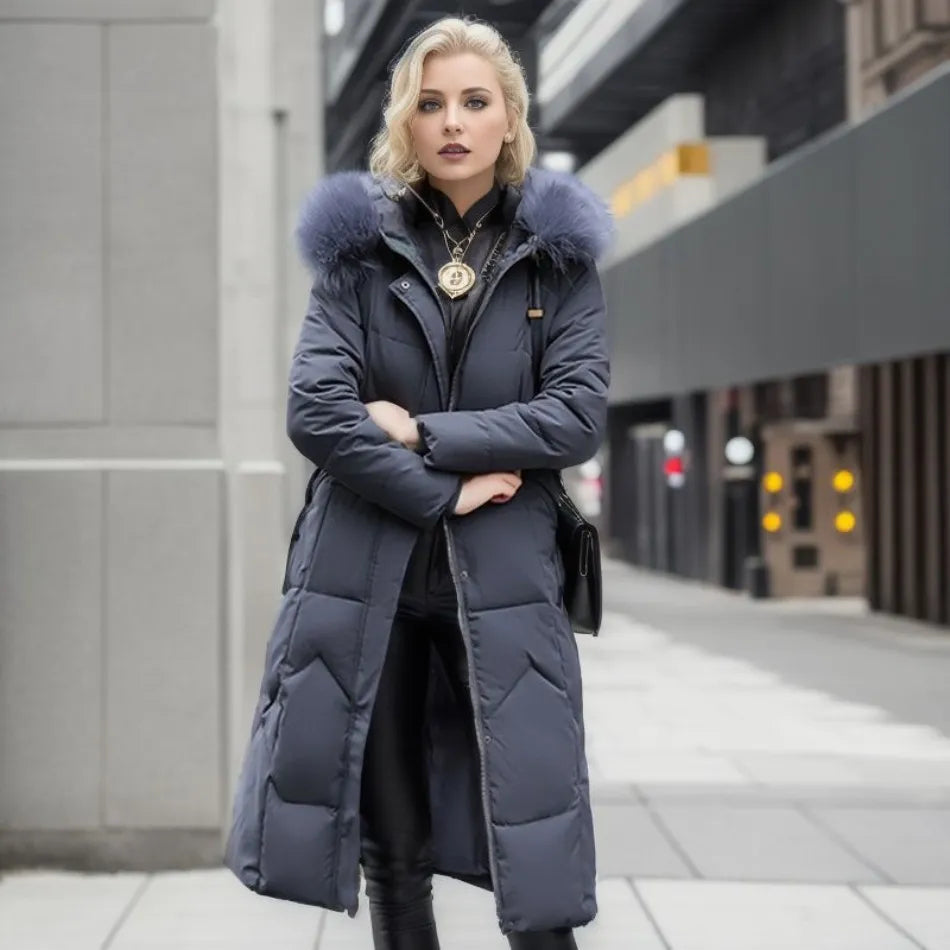 Women's Hooded Zip Winter Jacket — Green