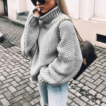 Women's Textured Knit Long Sleeve Sweater — Black
