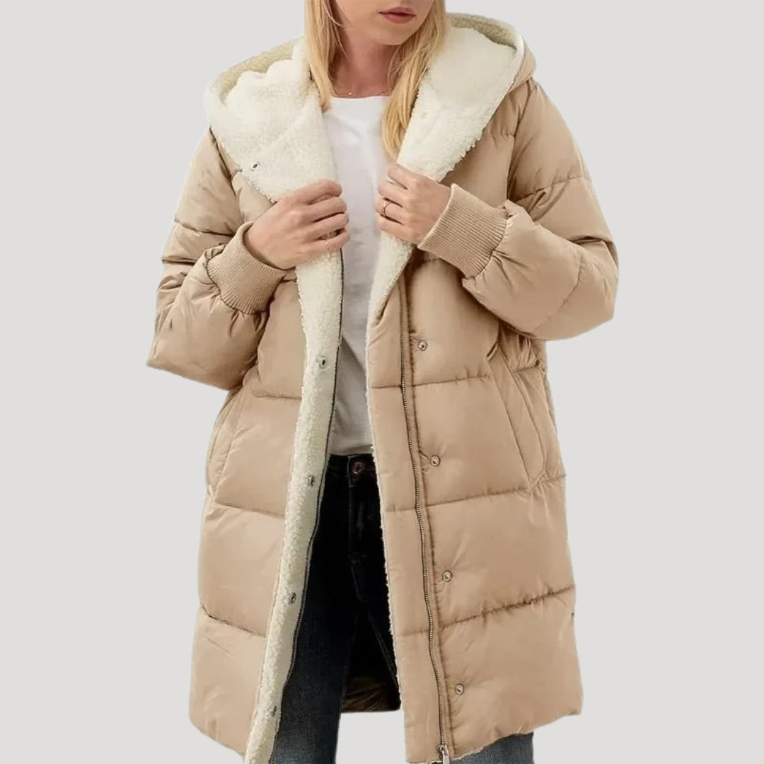 Women's Hooded Winter Puffer Jacket — Black