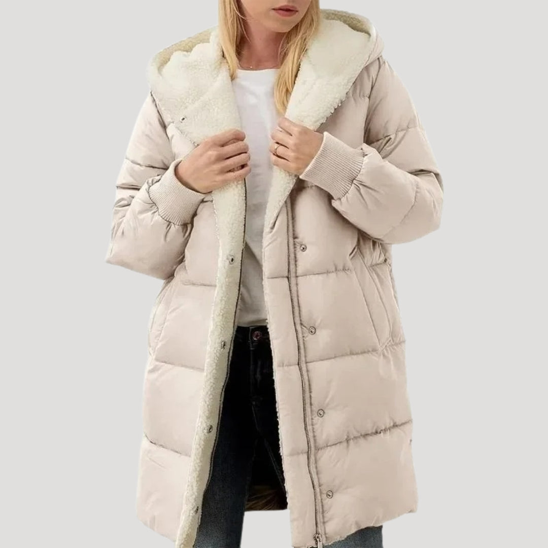 Women's Hooded Winter Puffer Jacket — Black