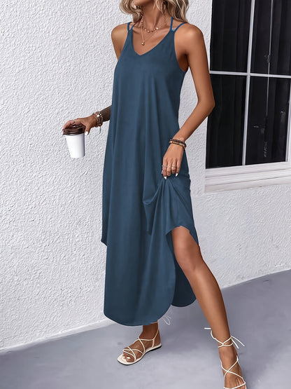 Harley Women's Cami Strap V-Neck Summer Dress