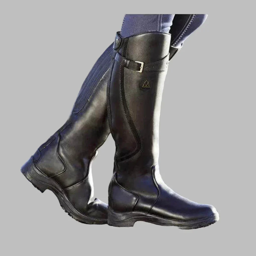 Women's Leather Riding Boots — Chocolate Brown