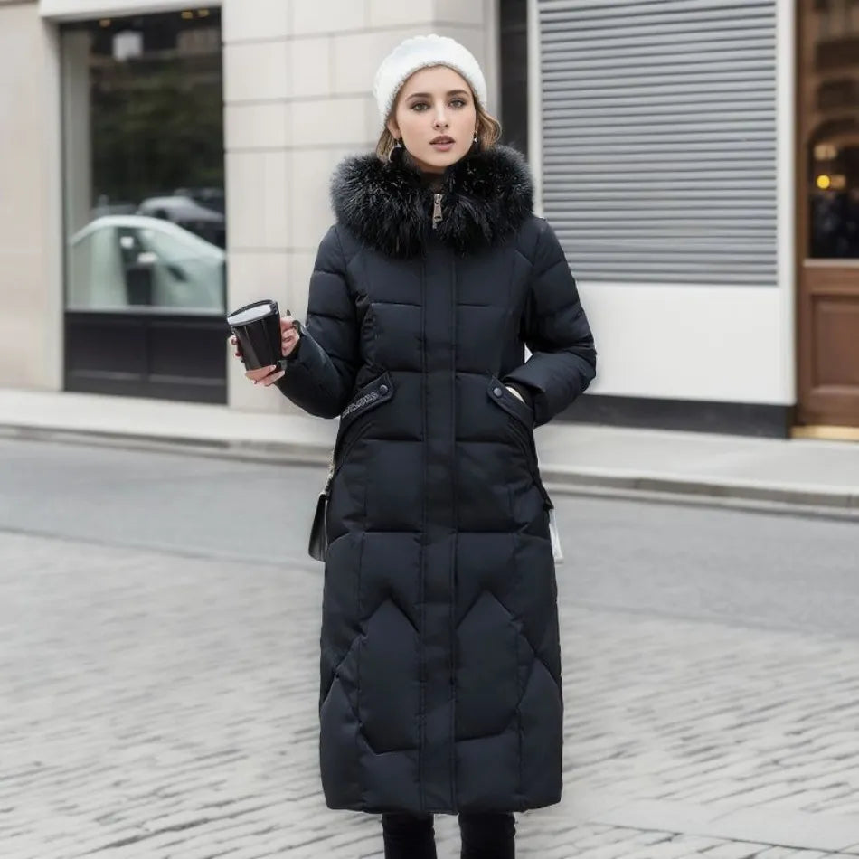 Women's Hooded Zip Winter Jacket — White