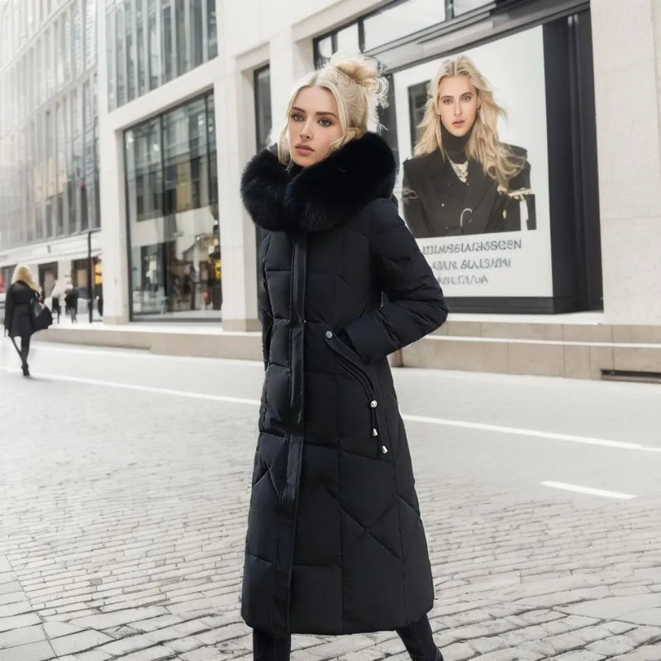 Women's Hooded Zip Winter Jacket — Black