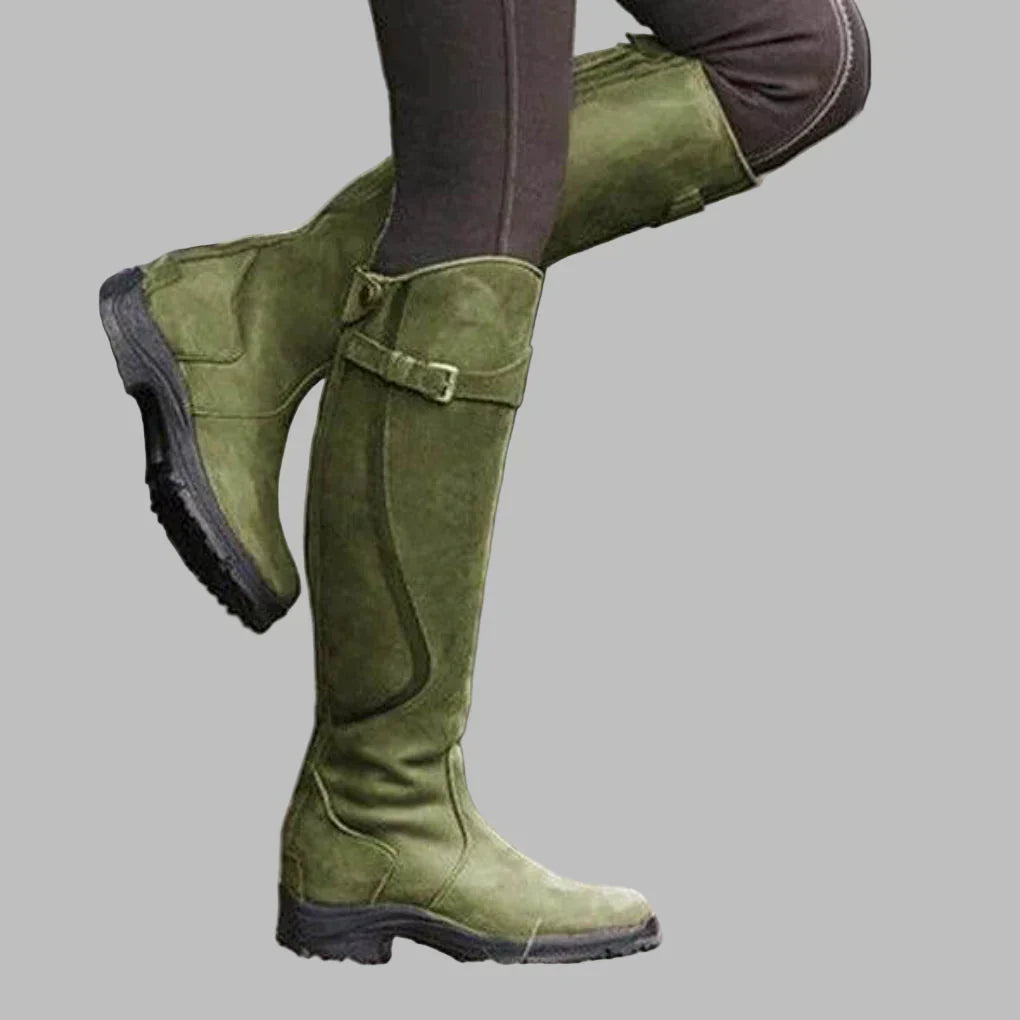 Women's Leather Riding Boots — Chocolate Brown