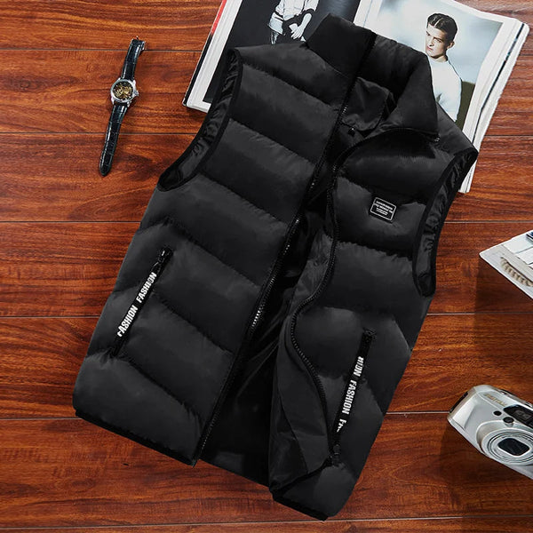 Clarence Men's Quilted Vest – Sleeveless Thermal Insulation with Zipper Closure
