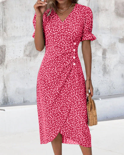 Quincy Women's Floral Button Front Summer Dress