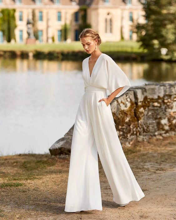 Suzette Women's Wide Leg V-Neck Jumpsuit