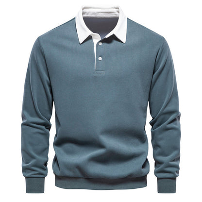 Hugo Men's Long Sleeve Polo Sweatshirt – Breathable Knit with Classic Collar