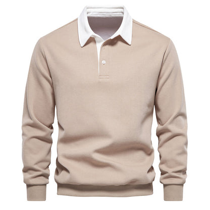 Hugo Men's Long Sleeve Polo Sweatshirt – Breathable Knit with Classic Collar