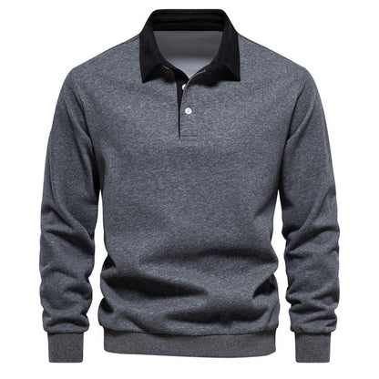 Hugo Men's Long Sleeve Polo Sweatshirt – Breathable Knit with Classic Collar