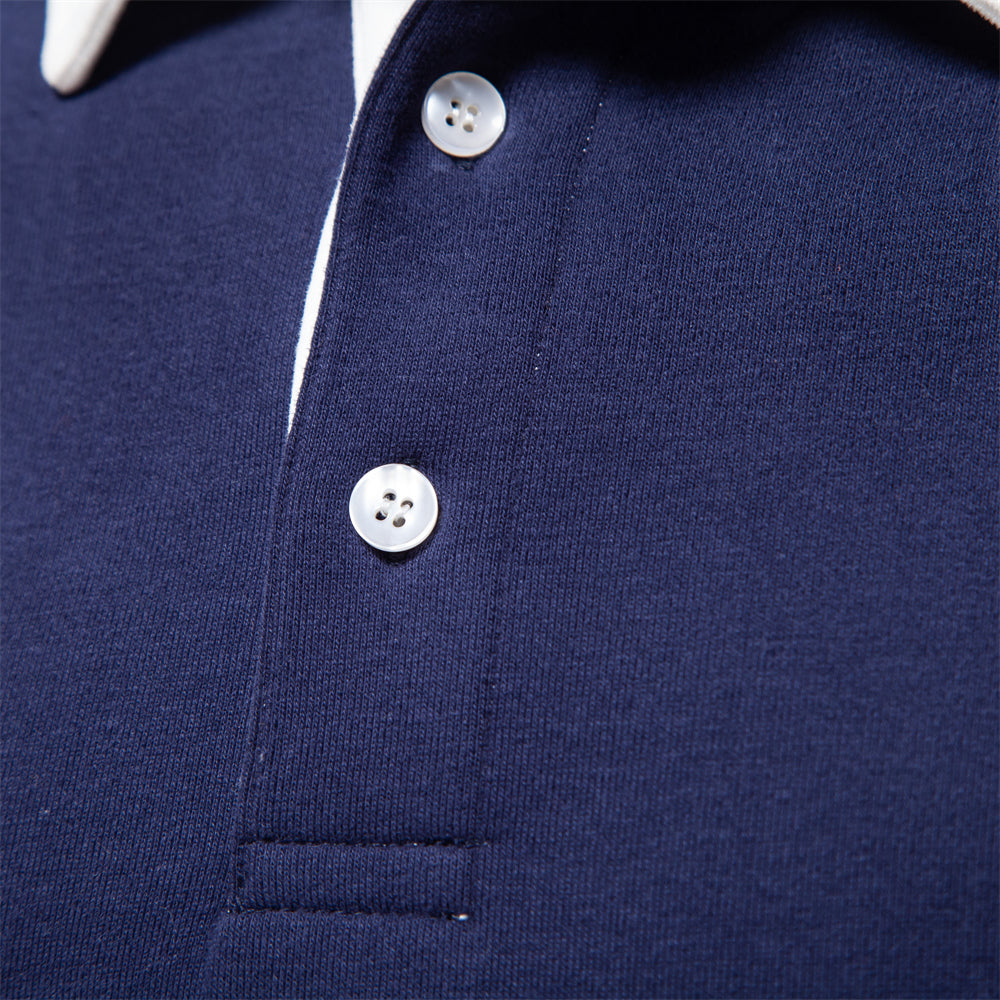 Hugo Men's Long Sleeve Polo Sweatshirt – Breathable Knit with Classic Collar