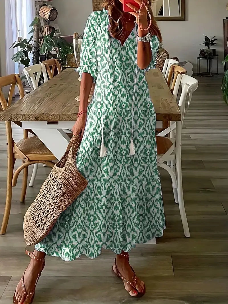 Charm Women's Bohemian V-Neck Summer Dress