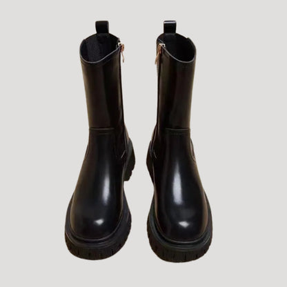 Women's Chunky Sole Mid-Calf Boots — Black