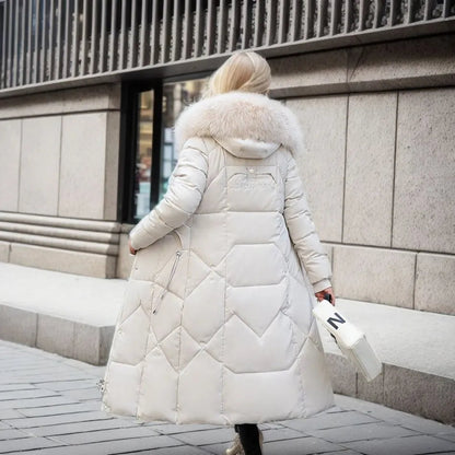 Women's Hooded Zip Winter Jacket — White