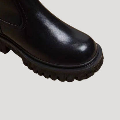 Women's Chunky Sole Mid-Calf Boots — Black