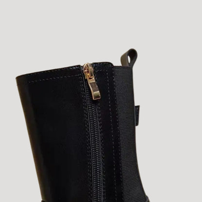 Women's Chunky Sole Mid-Calf Boots — Black