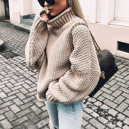 Women's Textured Knit Long Sleeve Sweater — Black