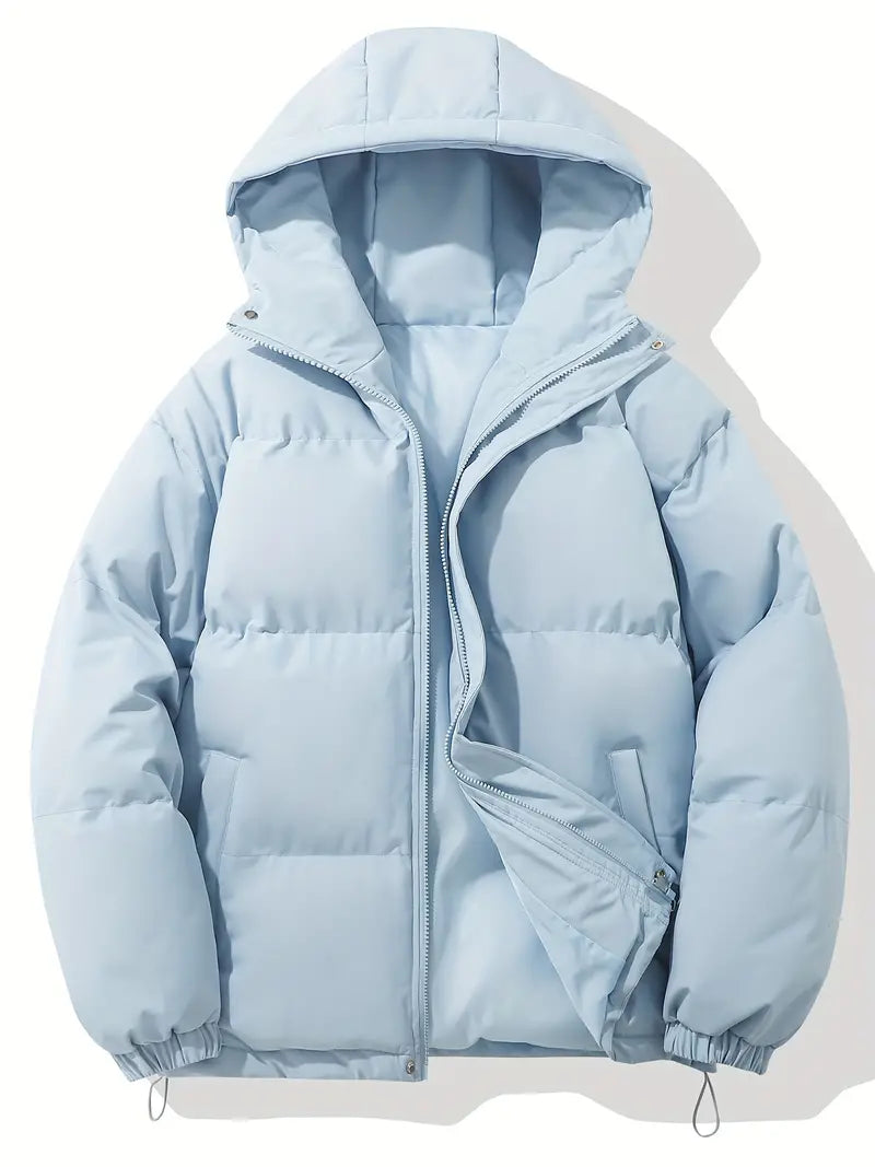 Women's Quilted Hooded Winter Coat — Black