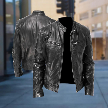 David Men's Leather Jacket – Elegant Durable Bomber with Modern Comfortable Style