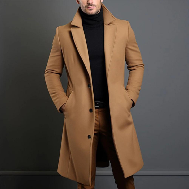 William Men's Wool Coat – Classic Fit with Warm Durable Fabric and Timeless Design