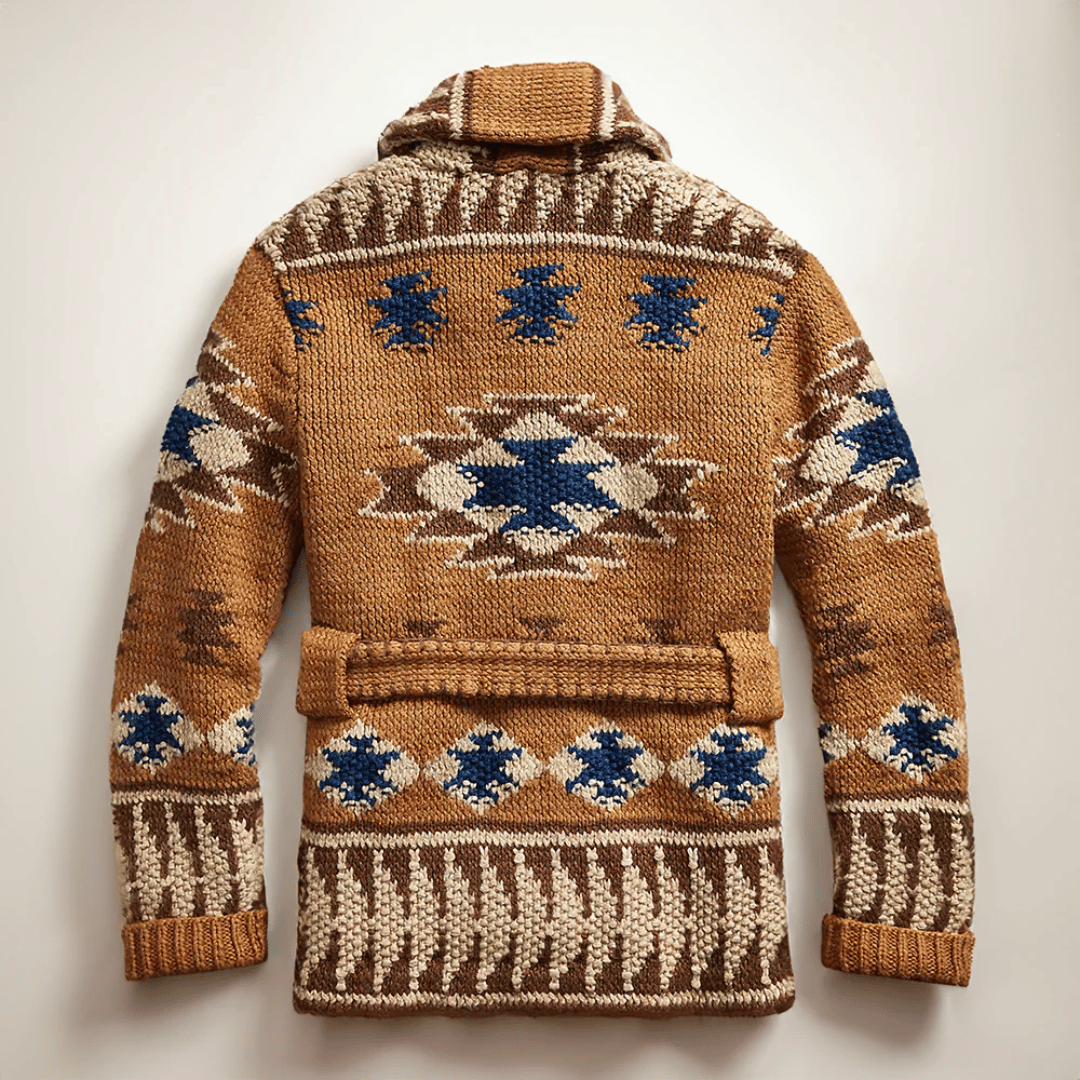 Arman Men's Jacquard Cardigan – Soft Knit Sweater in Classic American West Style
