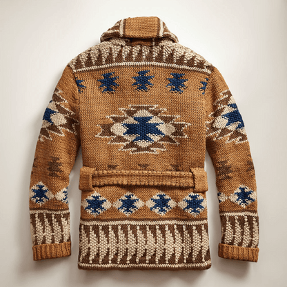 Arman Men's Jacquard Cardigan – Soft Knit Sweater in Classic American West Style