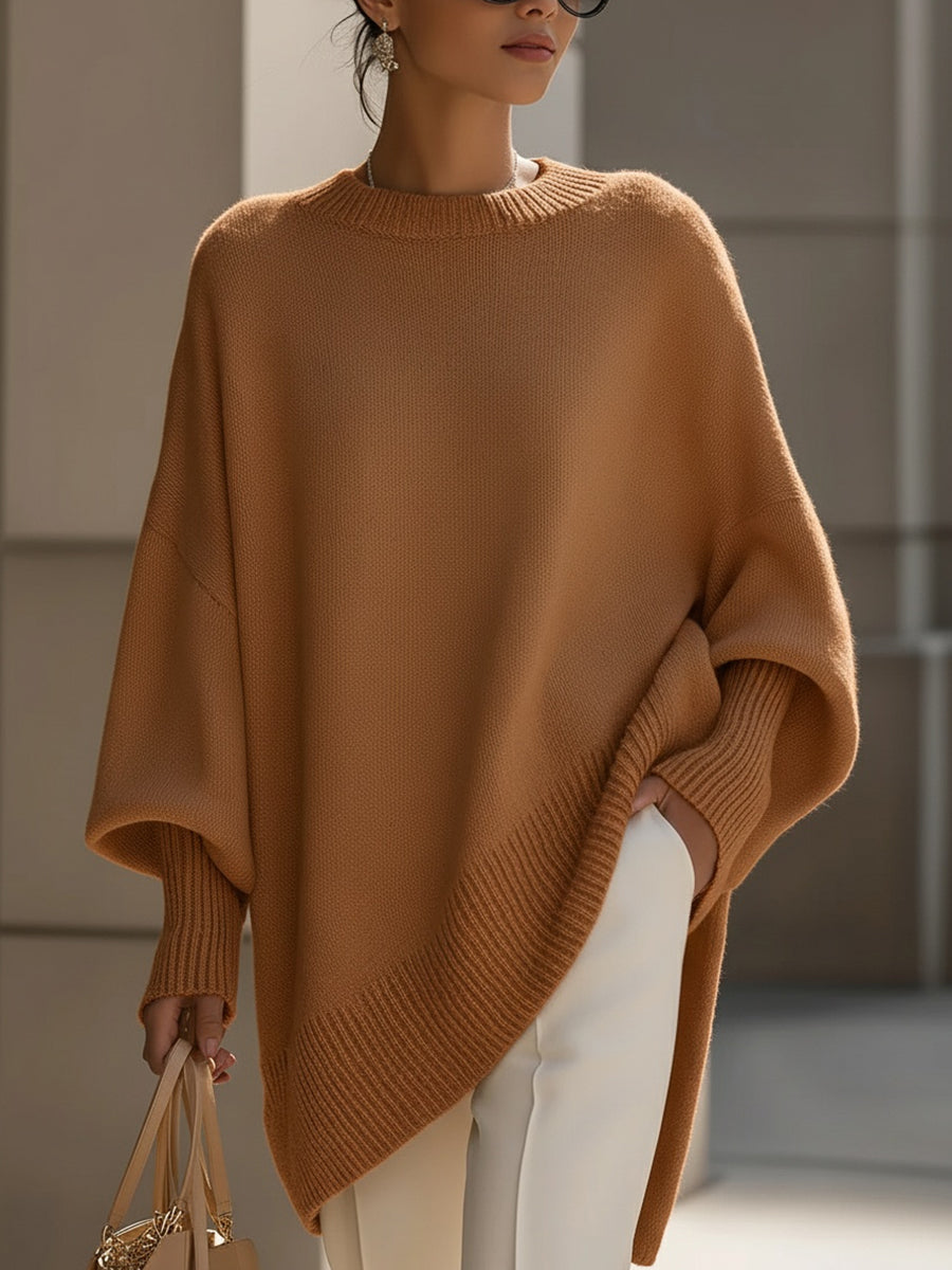 Women's Oversized Knit Sweater Top — Black