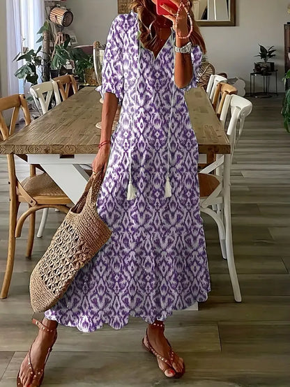 Charm Women's Bohemian V-Neck Summer Dress