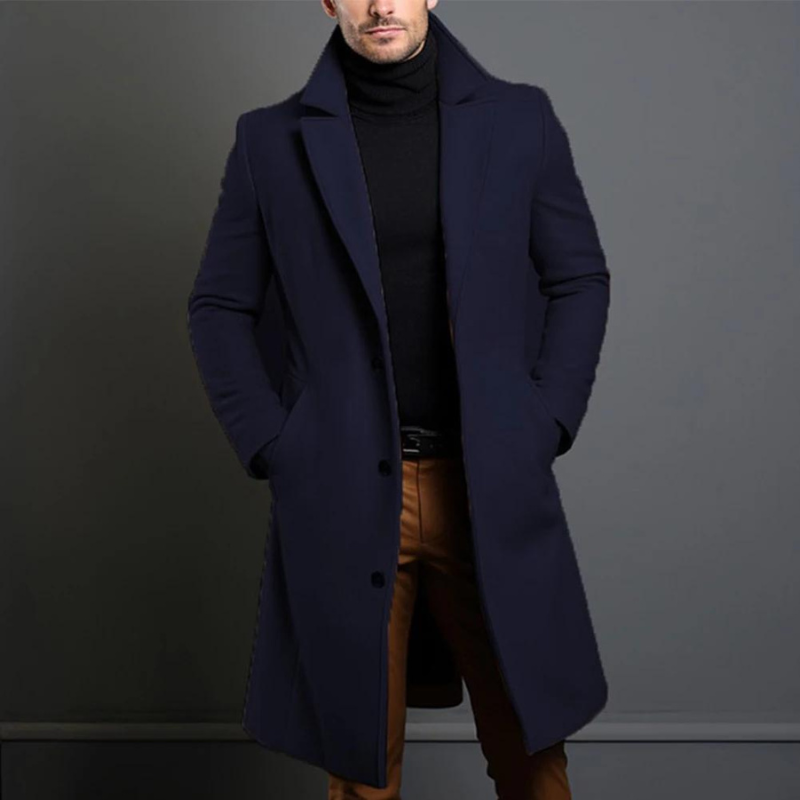 William Men's Wool Coat – Classic Fit with Warm Durable Fabric and Timeless Design