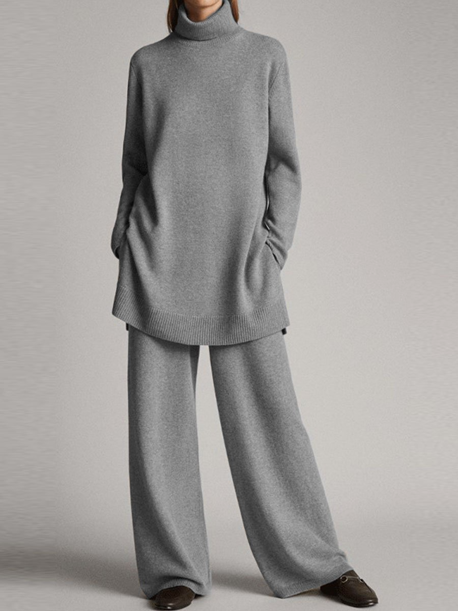Women's Knit Loungewear Set with Relaxed Fit — Black