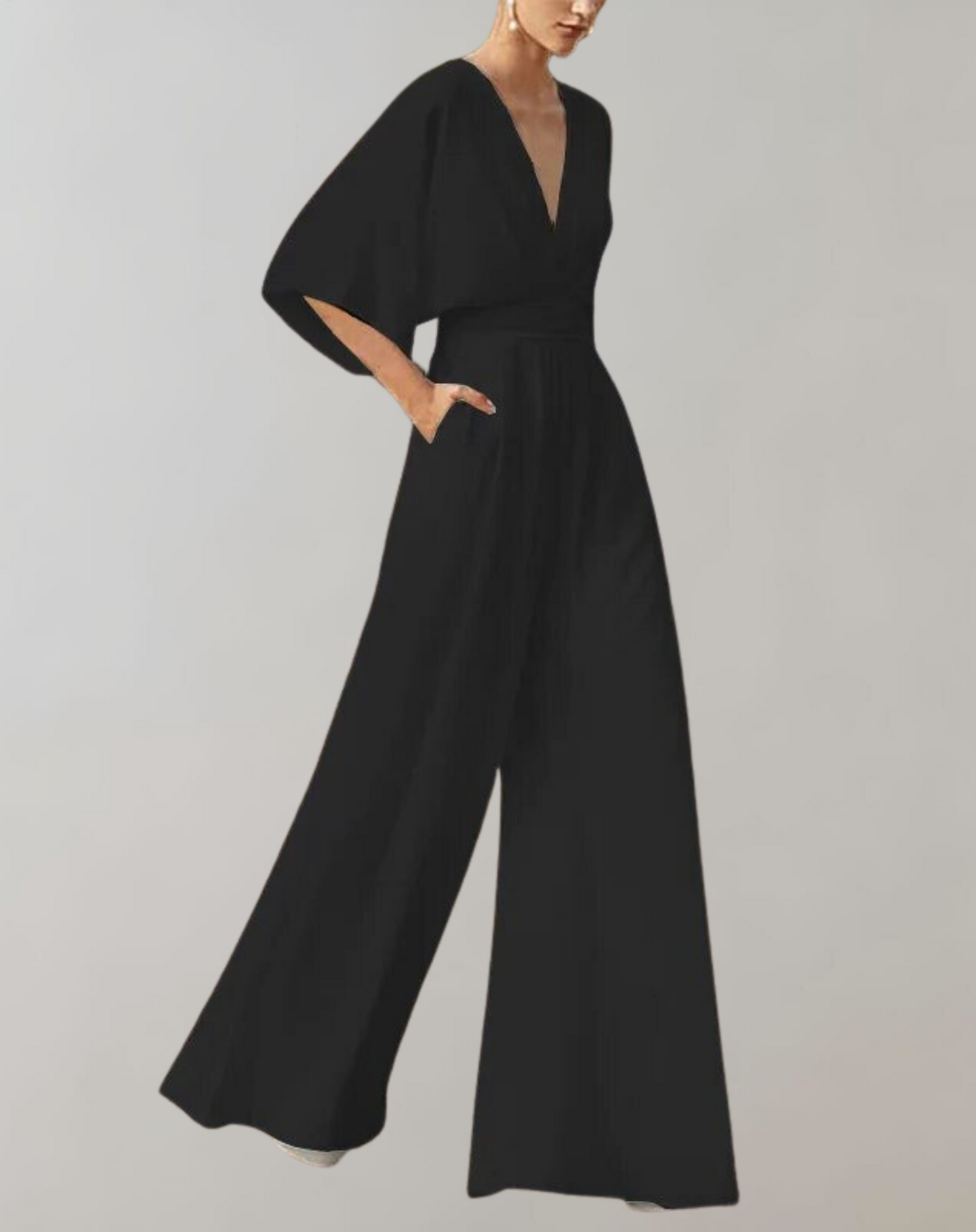Suzette Women's Wide Leg V-Neck Jumpsuit