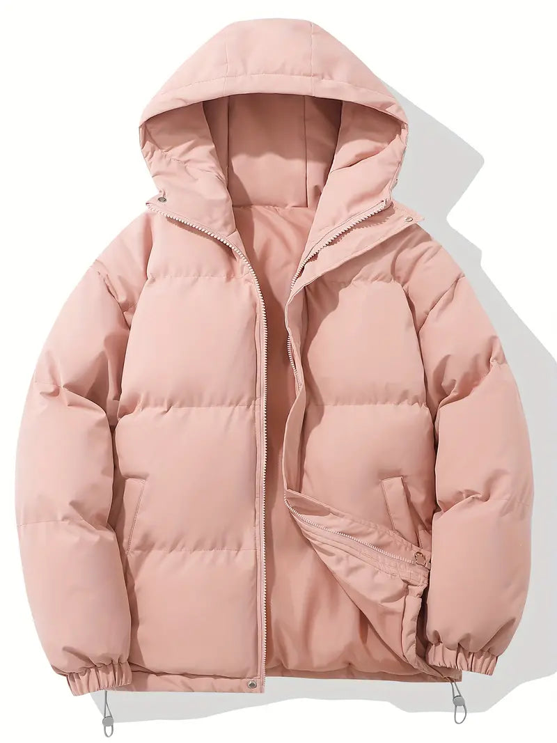 Women's Quilted Hooded Winter Coat — Black